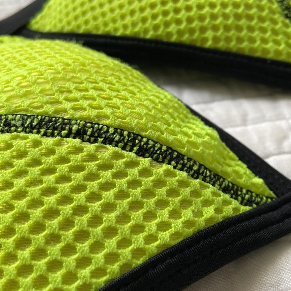 Triangl Ollie Coco Moon Bikini Top Neoprene Mesh Crochet Yellow Black Small
